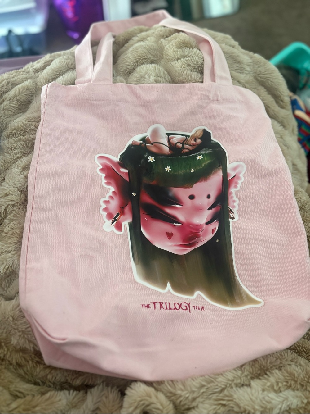 Pink Graphic Tote Bag — The Trilogy Tour Design Melanie Martinez